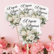 Nyomtatott dekorkarton - A legjobb anyának virágos tábla 4db/cs – anyák napi dekorációhoz