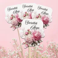 Nyomtatott dekorkarton - Szeretlek anyu virágos tábla 4db/cs – anyák napi dekorációhoz