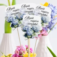 Nyomtatott dekorkarton - Anyák napjára szeretettel virágos tábla 4db/cs – anyák napi dekorációhoz