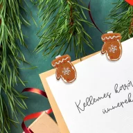 Mézeskalács kesztyű csipeszes 2db/csomag – karácsonyi dekorációhoz