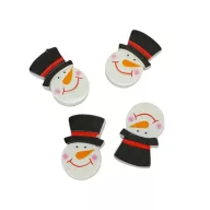 Cilinderes hóember fej öntapadós 4 db/csom – karácsonyi dekorációhoz