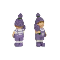 Levendula sapkás kisfiú 11,4cm – karácsonyi dekorációhoz