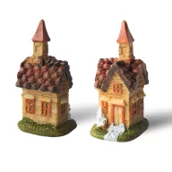 Kerámia tornyos házikó – karácsonyi dekorációhoz – Szezonok, alkalmak