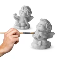 Kerámia ülő angyalkák 2db/csomag – karácsonyi dekorációhoz, koszorúhoz