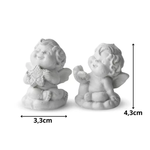 Kerámia ülő angyalkák 2db/csomag – karácsonyi dekorációhoz, koszorúhoz