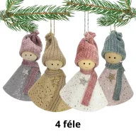 Textil gyermek akasztóval 4féle – karácsonyi dekorációhoz