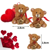 Poly ülő macik csillaggal 2db/csom – karácsonyi dekorációhoz