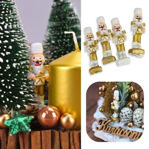 Poly Diótörő arany kabátos 4db/csom – karácsonyi dekorációhoz