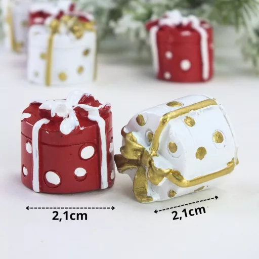 Poly pöttyös ajándékdoboz 6db/doboz – karácsonyi dekorációhoz