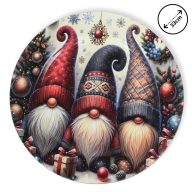 Műanyag kerek tálca Arcátlan manó trió 33cm – koszorúkészítéshez