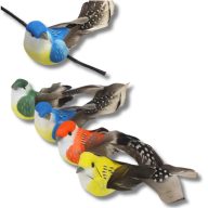 Színes madarak 12db/dob – kreatív dekorációhoz – Dekorációs kellékek