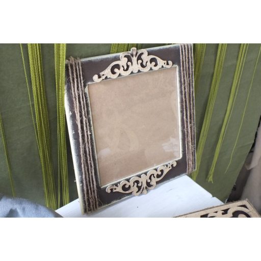 Natúr kocka képkeret 25x25cm – festéshez, decoupage technikához