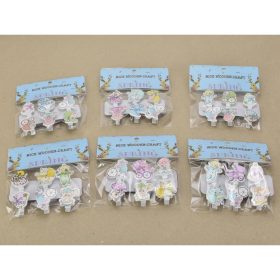 Fa csipesz babaváró figurás 6 csipesz/csomag