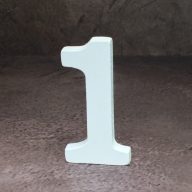 Fa asztalszámok fehér 1-es 1db/csomag – esküvői dekorációhoz