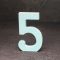 Fa asztalszámok fehér  5-ös 1db/csomag – esküvői dekorációhoz