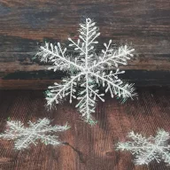 Hópihe dekoráció csillámos  14cm 3db/csomag – karácsonyfára, dekorációhoz