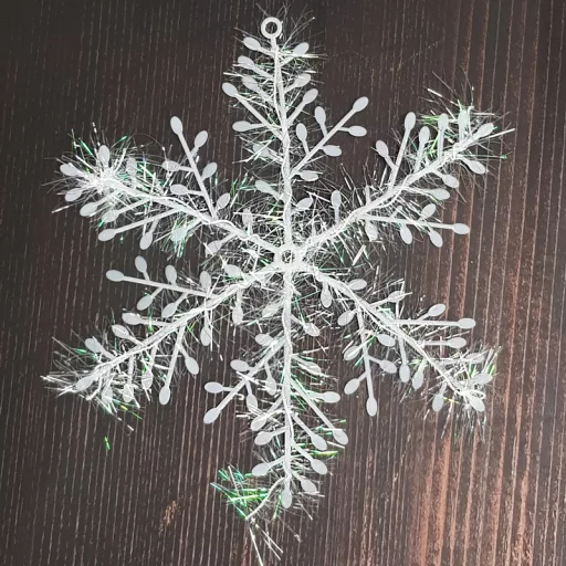 Hópihe dekoráció csillámos  14cm 3db/csomag – karácsonyfára, dekorációhoz