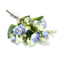 Boglárka csokor bogyóval - kék – virágdekorációhoz, koszorúhoz
