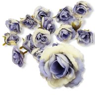 Fodros mini rózsafej vintage kék 4cm 15db/csomag