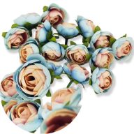 Begónia fej pasztell kékrózsaszín 3cm 15db/csomag – virágdekorációhoz, koszorúhoz