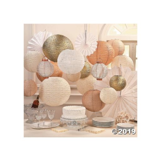 Papír lampion fehér 30cm – nyári dekorációhoz – Szezonok, alkalmak