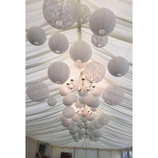 Papír lampion fehér 30cm – nyári dekorációhoz – Szezonok, alkalmak