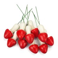 Erdei gomba - piros 5,3*2,5cm 5db/csomag – koszorúhoz, természetes dekorációhoz