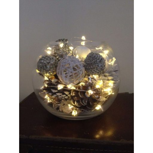 Ledfüzér 2méter - meleg fény – karácsonyi hangulatvilágításhoz – karácsonyi dekorációhoz és ünnepi díszítéshez – Papelito.hu