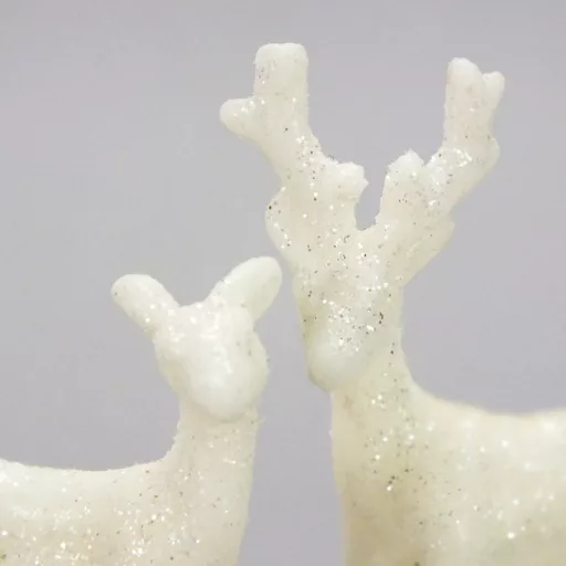 Mini szarvas pár fehér – koszorúhoz, asztaldíszhez