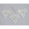 Fehér áttört szív csillámos 3db/csomag – karácsonyfára, dekorációhoz