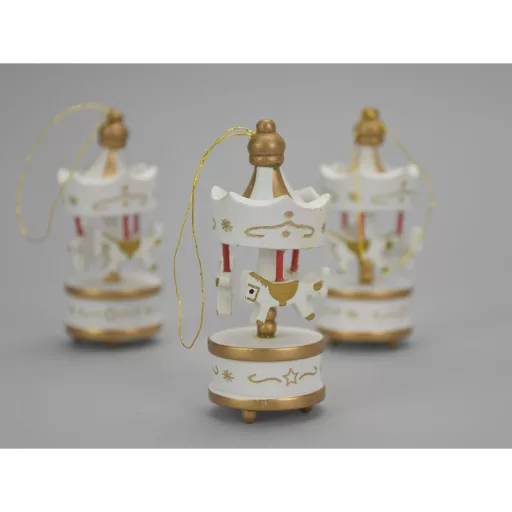 Körhinta kicsi fehér-arany 3db/dob – karácsonyi dekorációhoz