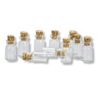 Üvegcse parafadugóval 2,4x1,3cm 10db/csomag – esküvői dekorációhoz