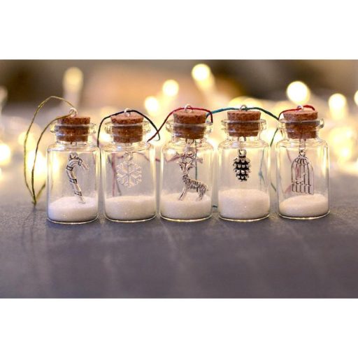 Üvegcse parafadugóval 4,5x1,5cm 20db/csomag – esküvői dekorációhoz