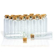 Üvegcse parafadugóval 7x2,2cm 20db/csomag – esküvői dekorációhoz