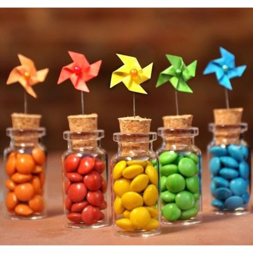 Üvegcse parafadugóval 7x2,2cm 20db/csomag – esküvői dekorációhoz