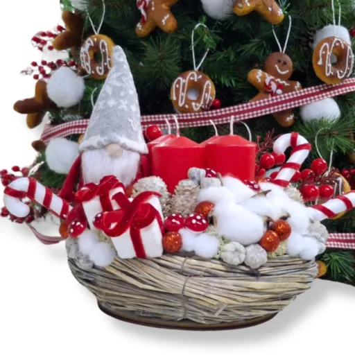 Szürke skandináv manó – karácsonyi dekorációhoz – Szezonok, alkalmak