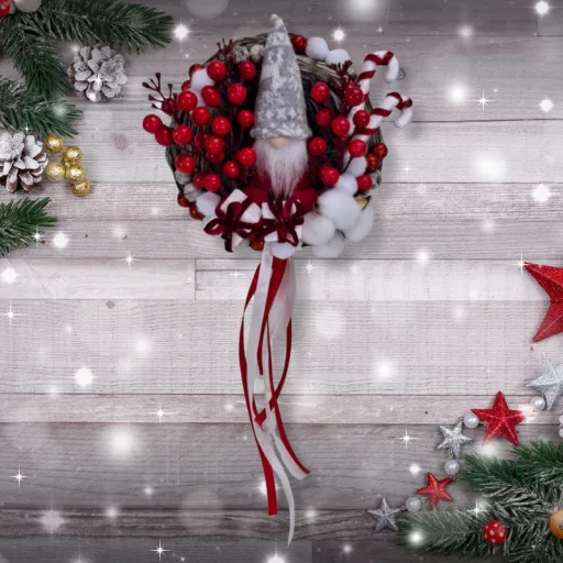 Szürke skandináv manó – karácsonyi dekorációhoz – Szezonok, alkalmak