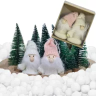 Fehér mini-manó pár 2db/doboz – karácsonyi dekorációhoz