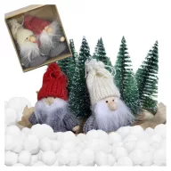 Szürke mini-manó pár 2db/doboz – karácsonyi dekorációhoz