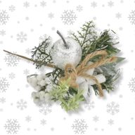 Téli pick - Köteles csilllámos ág almával – virágdekorációhoz, koszorúhoz