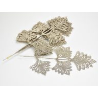 Pezsgő csillámos ötágú levél 10db/csomag – koszorúhoz, természetes dekorációhoz