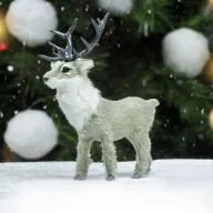 Szarvas szürke prémium 13cm – koszorúhoz, asztaldíszhez