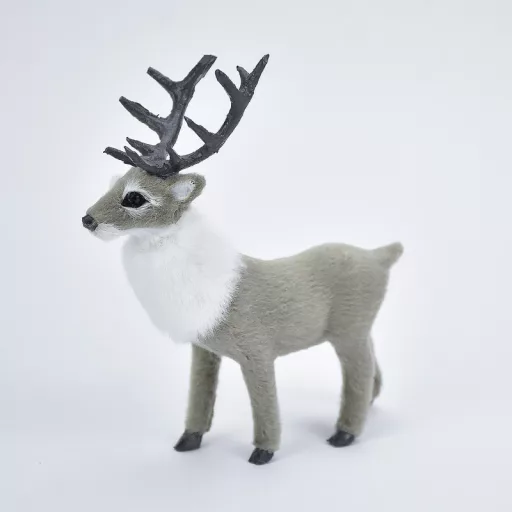 Szarvas szürke prémium 13cm – koszorúhoz, asztaldíszhez