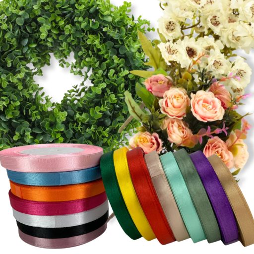 Szatén szalag 1cm x 22méter 15db - OKOSÁR! – kreatív dekorációhoz