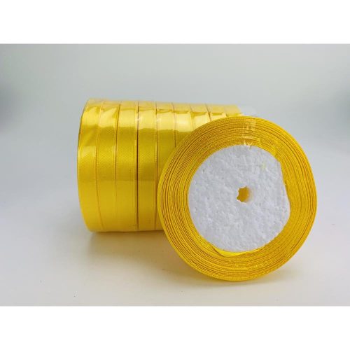 Sárga szatén szalag 10 tekercs - OKOS ÁR!