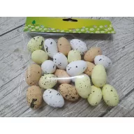 Festett polisztirol tojás természetes színek 2cm x 3cm 24db/csomag – húsvéti dekorációhoz