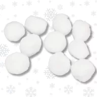 Hógolyó zsenília 6-7cm 10db/csomag – karácsonyfára, dekorációhoz
