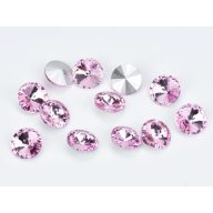 Kristály strassz rózsaszín 18mm 12db/csomag – ékszerkészítéshez, dekorációhoz