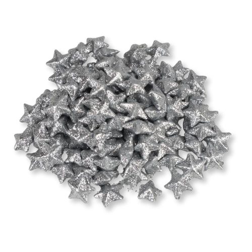 Polisztirol csillag kicsi csillámos - EZÜST