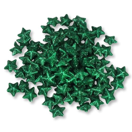 Polisztirol csillag kicsi csillámos - SÖTÉTZÖLD